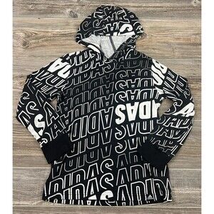 Adidas All Over Print Hoodie Youth Size 8 Pullover Sweatshirt Lightweight Cotton